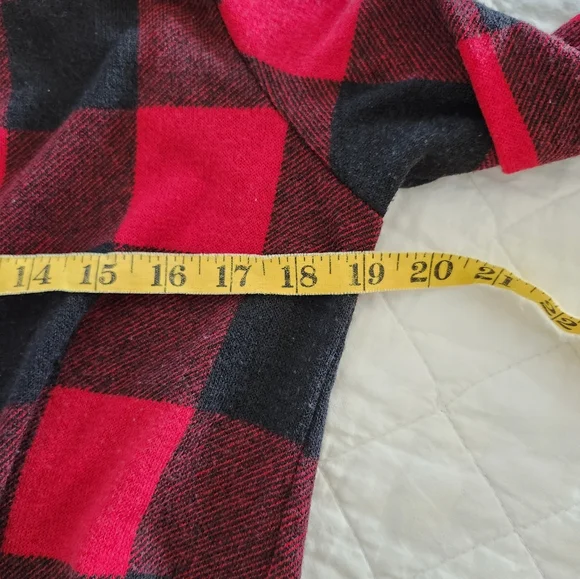 Buffalo Plaid Open Front Drape Cardigan, Size S/M, Made in USA - Picture 4 of 5